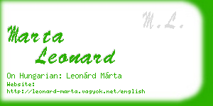 marta leonard business card
